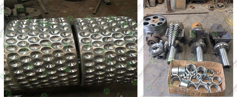 Coal Briquette Machine Rollers and Parts Display